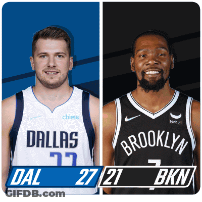 Two Basketball Players From Dallas And Brooklyn GIF