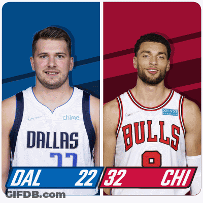 Two Basketball Players From Dallas And Bulls GIF