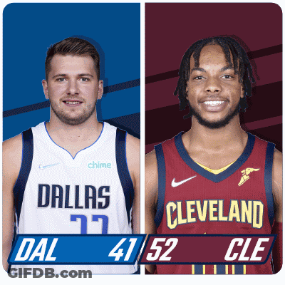 Two Basketball Players From Dallas And Cleveland GIF