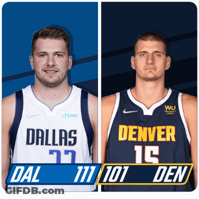 Two Basketball Players From Dallas And Denver GIF