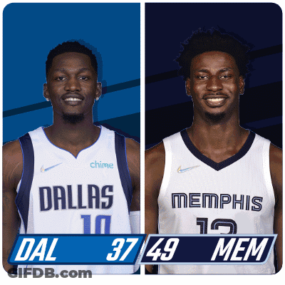 Two Basketball Players From Dallas And Memphis GIF
