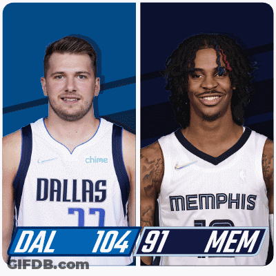 Two Basketball Players From Dallas And Memphis GIF
