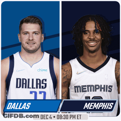 Two Basketball Players From Dallas And Memphis GIF