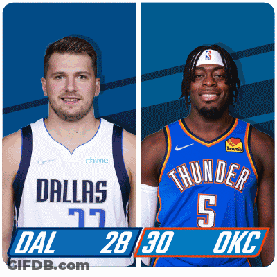 Two Basketball Players From Dallas And OKC GIF