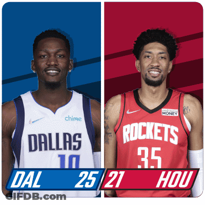 Two Basketball Players From Dallas And Rockets GIF
