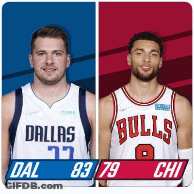 Two Basketball Players From Dallas And The Bulls GIF