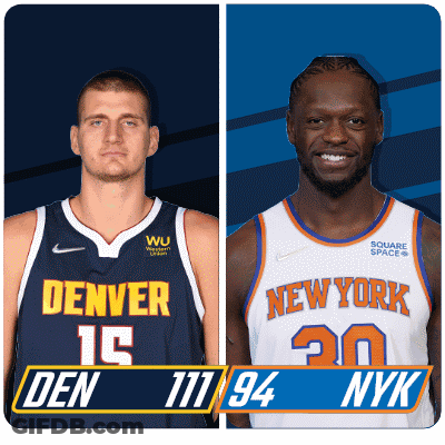 Two Basketball Players From Denver And New York GIF