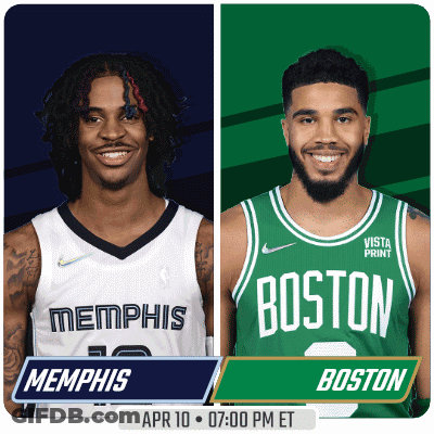 Two Basketball Players From Memphis And Boston GIF
