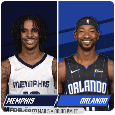 Two Basketball Players From Memphis And Orlando Are Shown GIF
