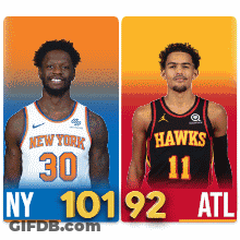 Two Basketball Players From New York And Atlanta GIF
