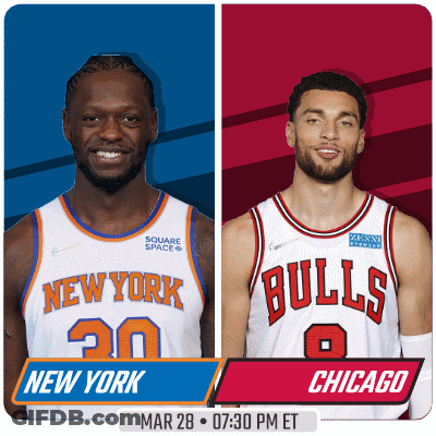Two Basketball Players From New York And The Bulls GIF