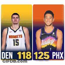 Two Basketball Players From Nuggets And Valley GIF