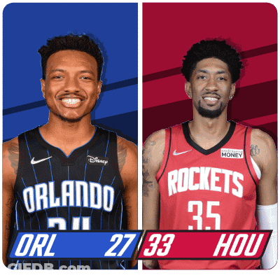 Two Basketball Players From Orlando And The Rockets GIF