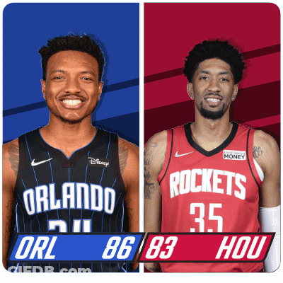 Two Basketball Players From Orlando And The Rockets GIF