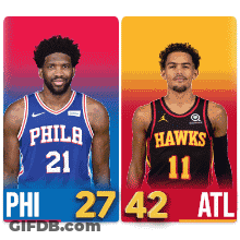 Two Basketball Players From Philadelphia And Atl GIF