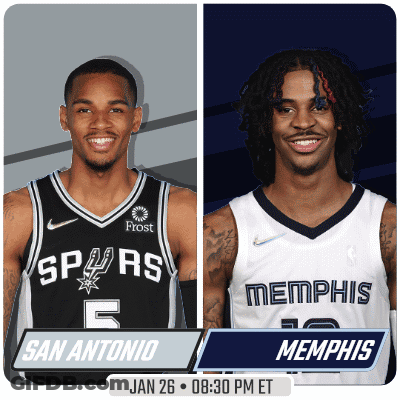 Two Basketball Players From San Antonio And Memphis GIF