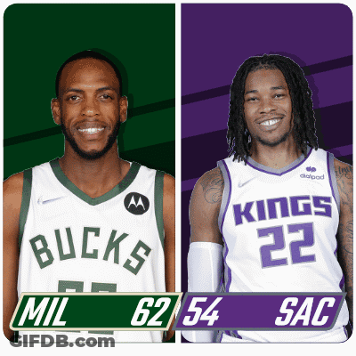 Two Basketball Players From The Bucks And Kings GIF