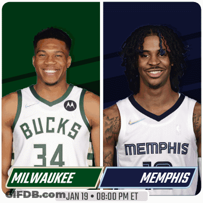 Two Basketball Players From The Bucks And Memphis GIF