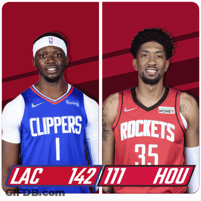 Two Basketball Players From The Clippers And Rockets GIF