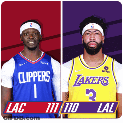 Two Basketball Players From The Clippers And The Lakers GIF