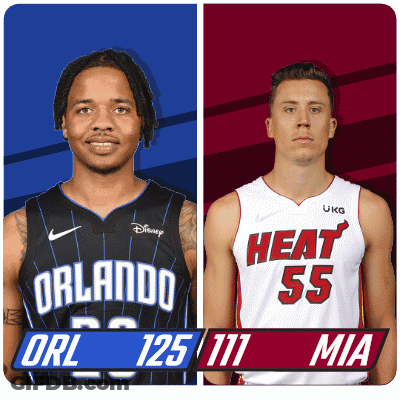 Two Basketball Players From The Heat And Orlando GIF