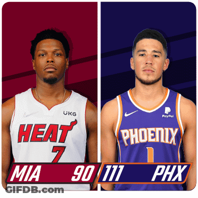 Two Basketball Players From The Heat And Phoenix GIF