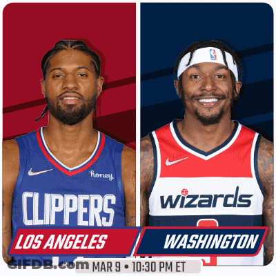 Two Basketball Players From The Los Angeles Clippers And Wizards GIF