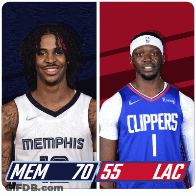 Two Basketball Players From The Memphis Grizzlies And Clippers GIF