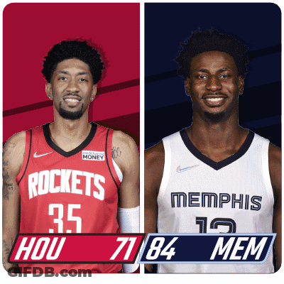 Two Basketball Players From The Memphis Grizzlies And The Rockets GIF