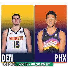 Two Basketball Players From The Nuggets And The Phx GIF