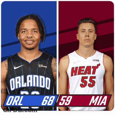 Two Basketball Players From The Orlando Magic And Heat GIF