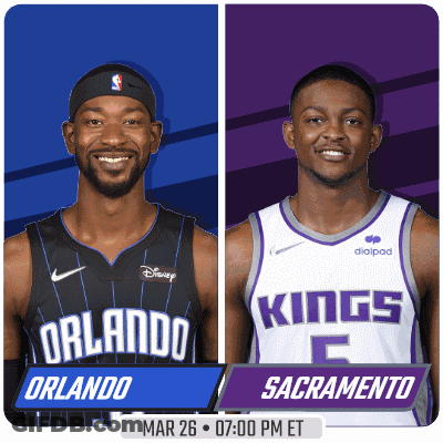 Two Basketball Players From The Orlando Magic And Kings GIF