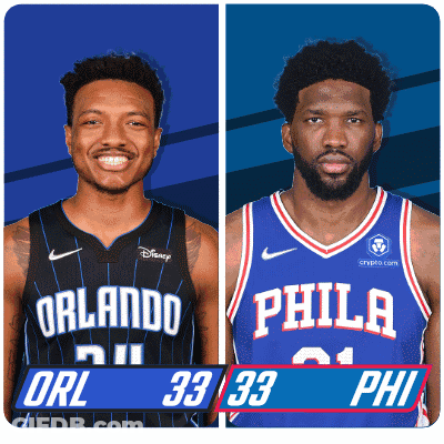 Two Basketball Players From The Orlando Magic And Philadelphia Phillies GIF