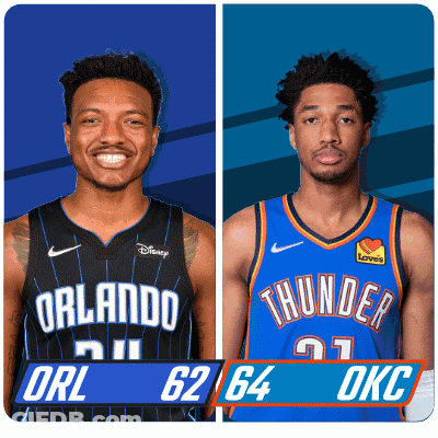 Two Basketball Players From The Orlando Magic And Thunder GIF