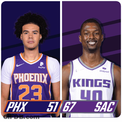 Two Basketball Players From The Phoenix Suns And Kings GIF