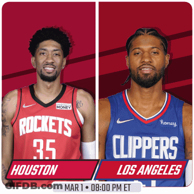 Two Basketball Players From The Rockets And Clippers GIF