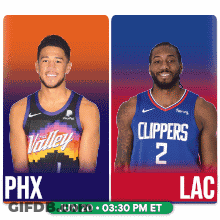 Two Basketball Players From The Valley And The Clippers GIF