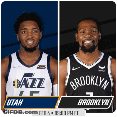 Two Basketball Players From Utah And Brooklyn GIF
