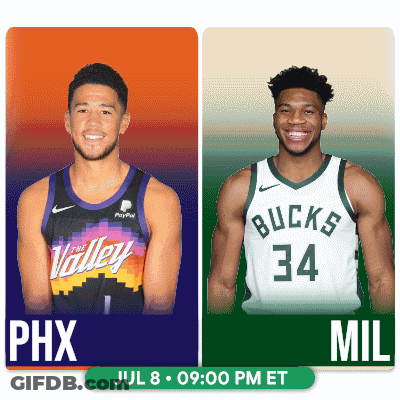 Two Basketball Players From Valley And Bucks GIF