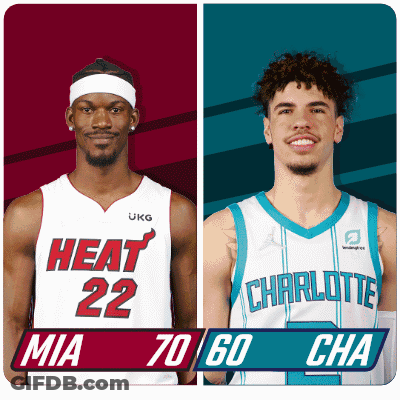 Two Basketball Players Heat And Charlotte GIF