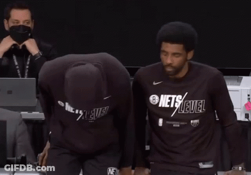 Two Basketball Players In Black Nets Level Shirts GIF