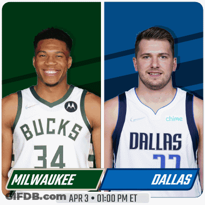 Two Basketball Players Milwaukee Dallas Poster GIF