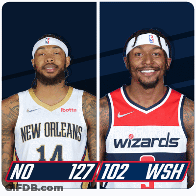 Two Basketball Players New Orleans And Wizards GIF