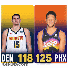 Two Basketball Players Nuggets And Valley GIF