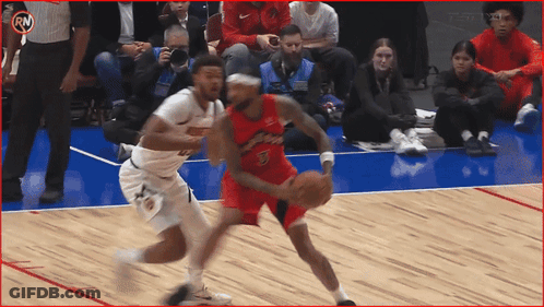 Two Basketball Players On Court GIF