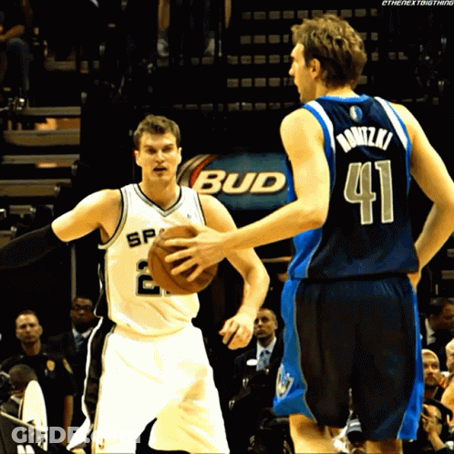Two Basketball Players One Wearing 41 GIF