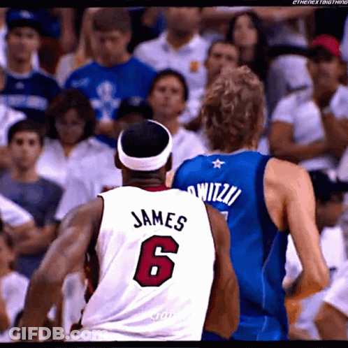 Two Basketball Players One Wearing Number 6 GIF