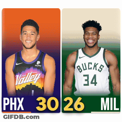 Two Basketball Players Phoenix And Bucks GIF
