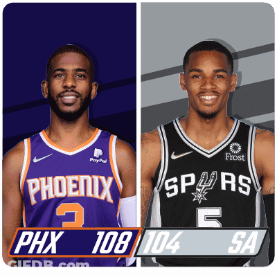 Two Basketball Players Phoenix Suns San Antonio Spurs GIF