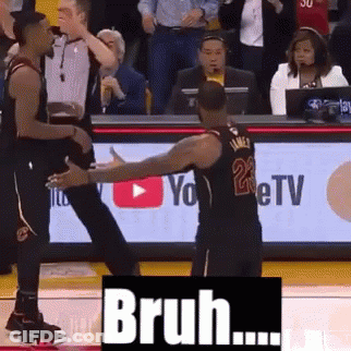 Two Basketball Players Saying Bruh GIF